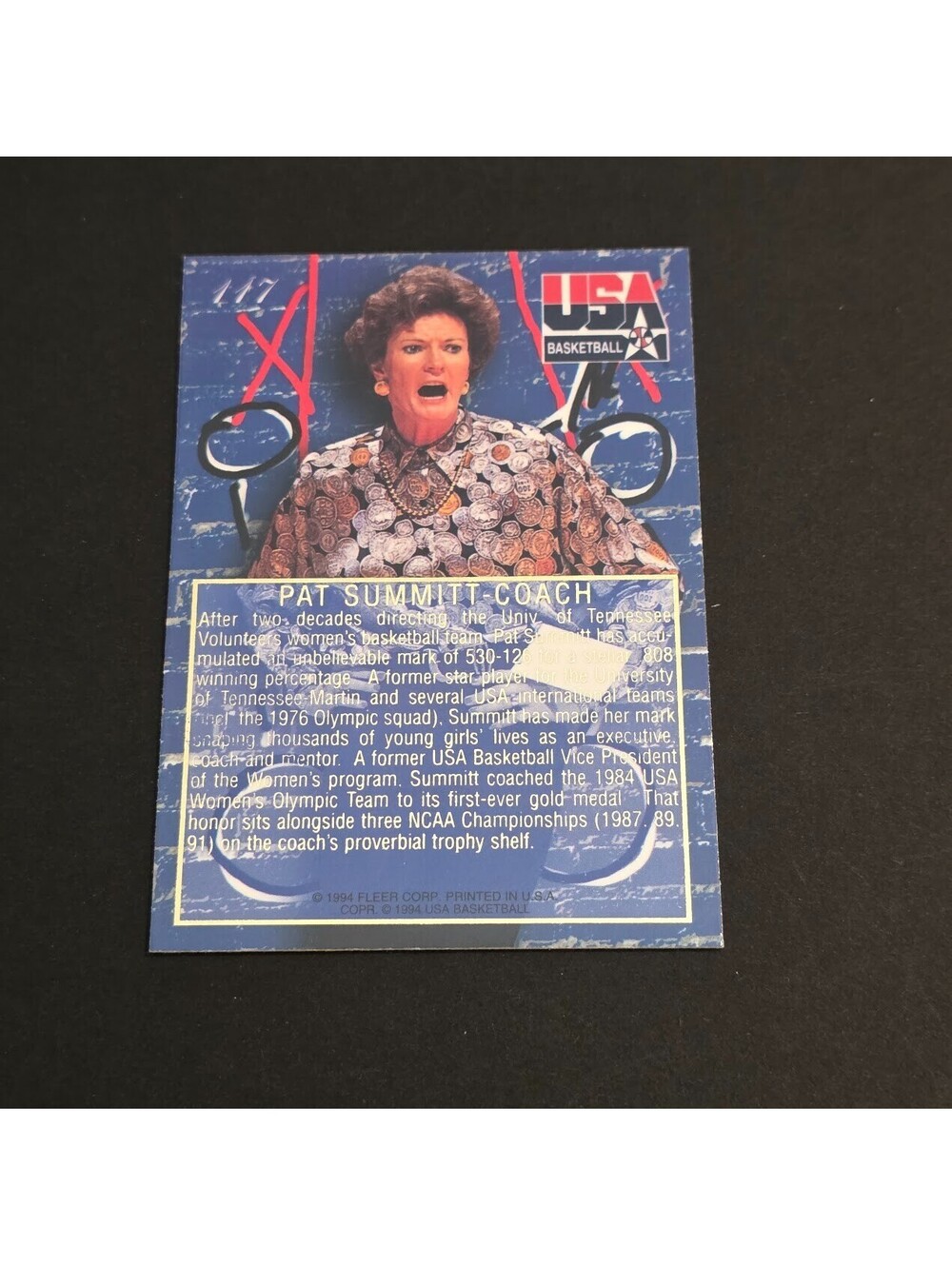 1994 Flair USA Basketball - Women's Basketball Legend (Coach) Pat Summitt #117 - Picture 2 of 2